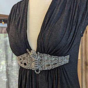 SKY | Tiger Jeweled Gray Shirt